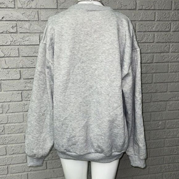 Hill Hollywood California Gray Pullover Oversized Sweatshirt Size L - Picture 4 of 6